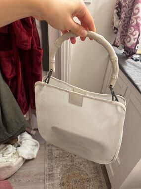 Gucci Tom Ford White Cream Bamboo-Handle Shoulder Bag
